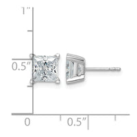 14kw 3ct Lab Grown Dia VS+ F+ Princess Comp 4 Prong Stud Earrings