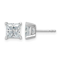 14kw 3ct Cert Lab Grown Dia VS/SI+ G+ Princess Comp 4 Prong Stud Earrings