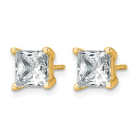 14ky 3ct Lab Grown Dia VS/SI+ G+ Princess Comp 4 Prong Stud Earrings