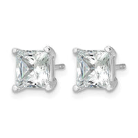 14kw 4ct Cert Lab Grown Dia VS/SI+ G+ Princess Comp 4 Prong Stud Earrings