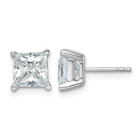 14kw 4ct Cert Lab Grown Dia VS/SI+ G+ Princess Comp 4 Prong Stud Earrings