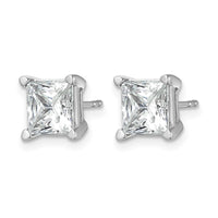14kw 5ct Cert Lab Grown Dia VS+ F+ Princess Comp 4 Prong Stud Earrings