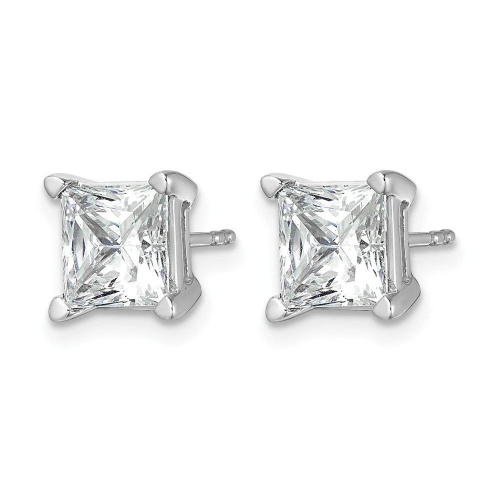 14kw 5ct Cert Lab Grown Dia VS/SI+ G+ Princess Comp 4 Prong Stud Earrings