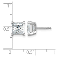14kw 5ct Cert Lab Grown Dia VS/SI+ G+ Princess Comp 4 Prong Stud Earrings