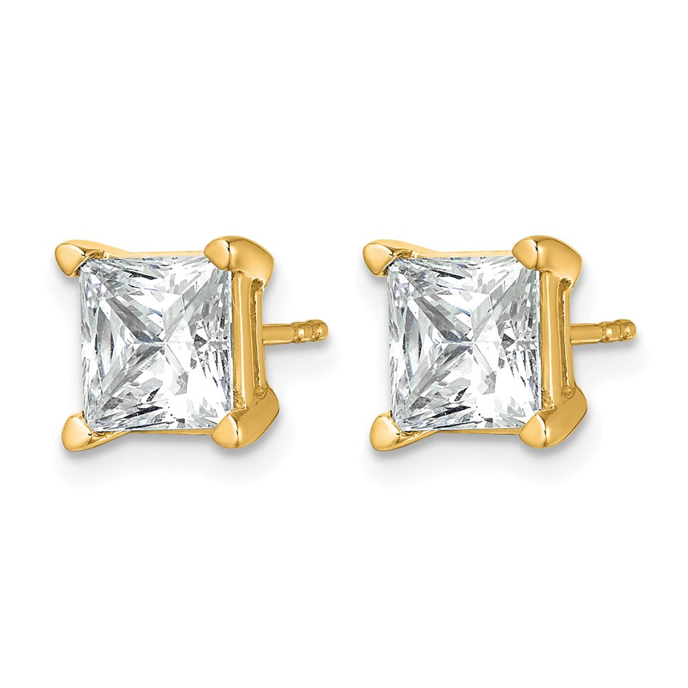 14ky 5ct Cert Lab Grown Dia VS+ F+ Princess Comp 4 Prong Stud Earrings