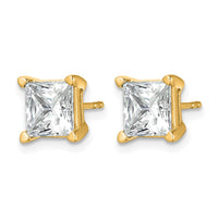 14ky 5ct Cert Lab Grown Dia VS+ F+ Princess Comp 4 Prong Stud Earrings