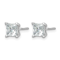 14kw Princess 4-Prong 2.00ct. Screw Back Post Earring Mountings w/ Backs