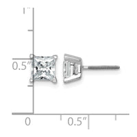 14kw 2ct Cert Lab Grown Dia VS+ F+ Princess Comp Scrwbck Stud Earrings