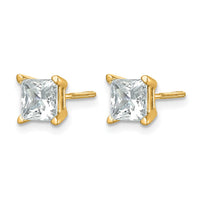 14ky 2ct Cert Lab Grown Dia VS+ F+ Princess Comp Scrwbck Stud Earrings