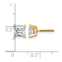 14ky 2ct Cert Lab Grown Dia VS+ F+ Princess Comp Scrwbck Stud Earrings