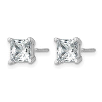 14kw Princess 4-Prong 3.00ct. Screw Back Post Earring Mountings