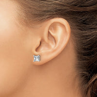 14kw 3ct Cert Lab Grown Dia VS+ F+ Princess Comp Scrwbck Stud Earrings