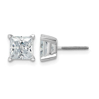 14kw 3ct Cert Lab Grown Dia VS+ F+ Princess Comp Scrwbck Stud Earrings