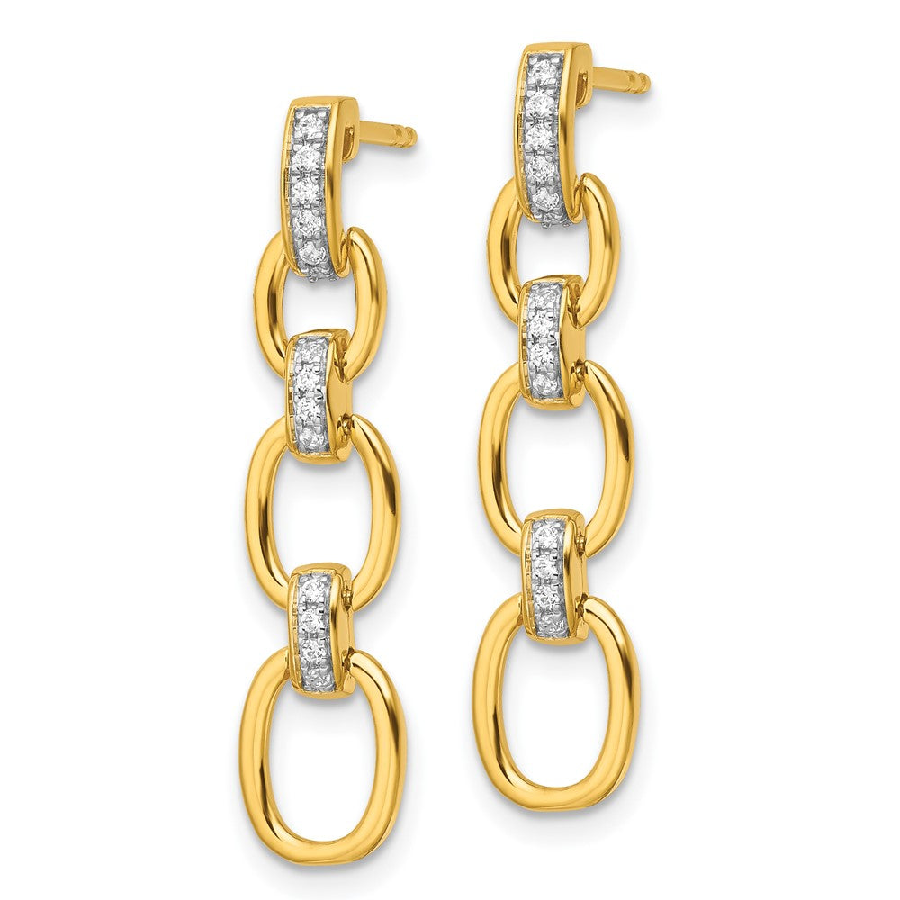 14k 1/6ct Lab Grown Dia VS/SI+ G+ Comp Fashion Dangle Link Post Earrings