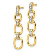14k 1/6ct Lab Grown Dia VS/SI+ G+ Comp Fashion Dangle Link Post Earrings