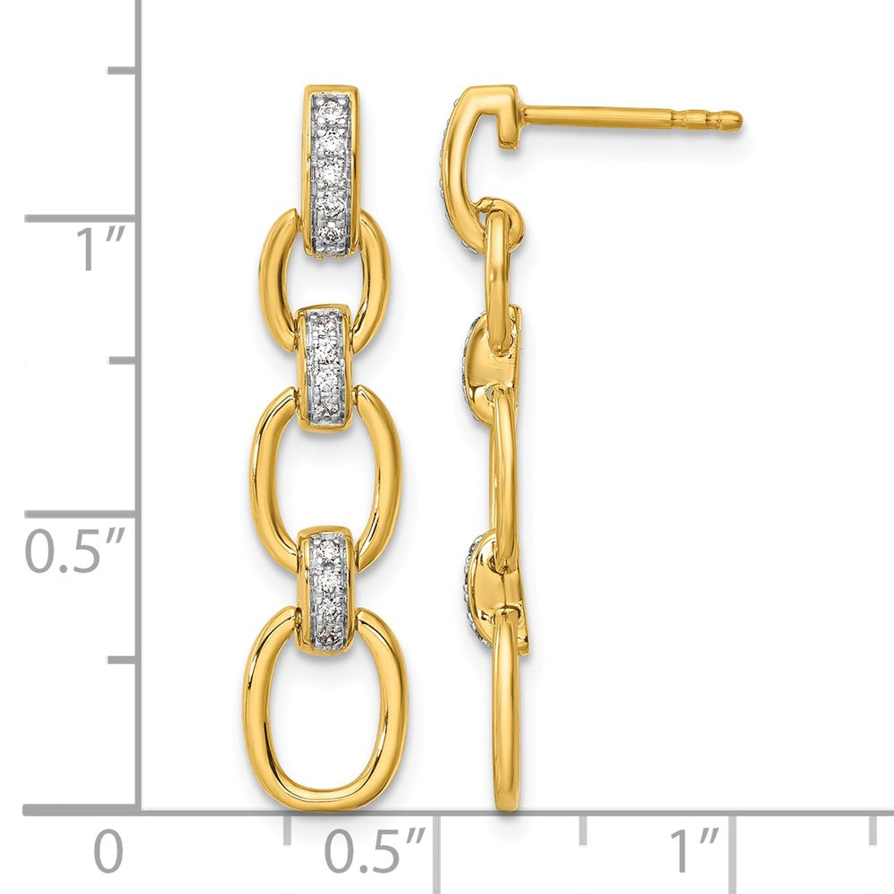 14k 1/6ct Lab Grown Dia VS/SI+ G+ Comp Fashion Dangle Link Post Earrings