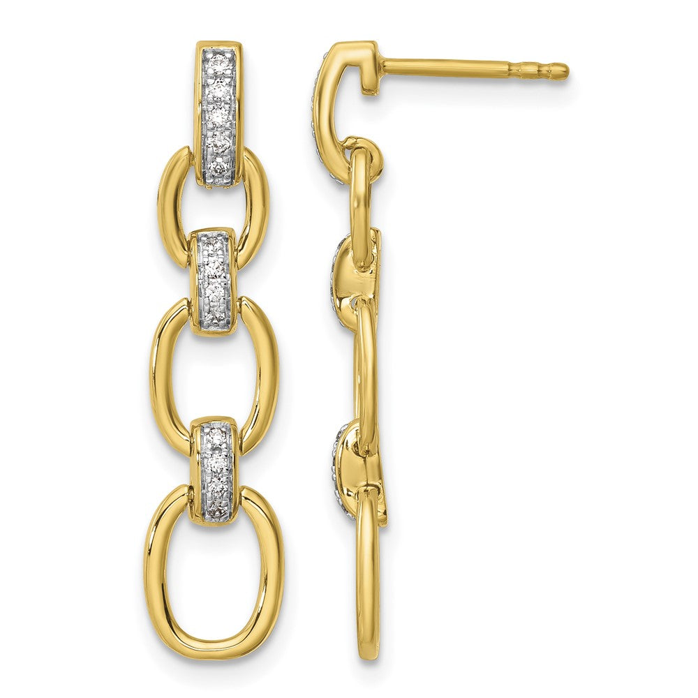14k 1/6ct Lab Grown Dia VS/SI+ G+ Comp Fashion Dangle Link Post Earrings