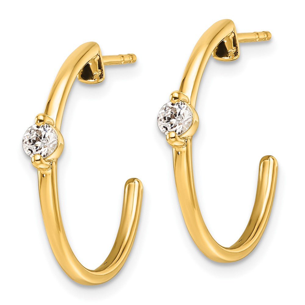 14k 1/4ct Lab Grown Diamond VS/SI+ G+ Comp C-Hoop Post Earrings