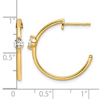 14k 1/4ct Lab Grown Diamond VS/SI+ G+ Comp C-Hoop Post Earrings