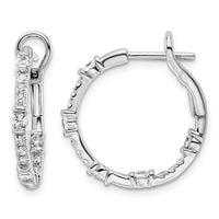 14k White Gold 3/4 ct Lab Grown Diamond VS/SI+ G+ In and Out Hoop Earrings