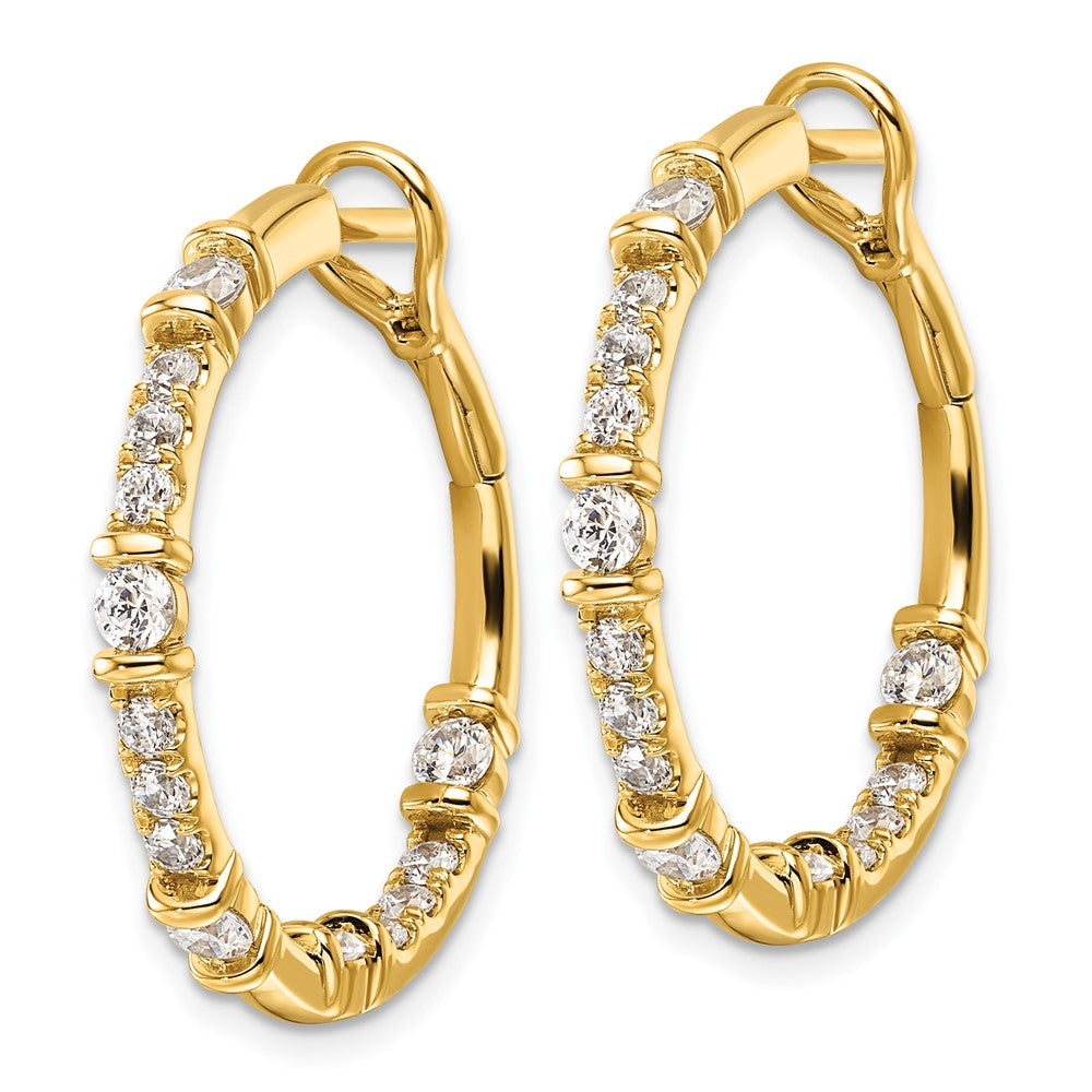 14k 1 1/2 ct Lab Grown Diamond VS/SI+ G+ In and Out Hoop Earrings