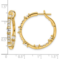 14k 1 1/2 ct Lab Grown Diamond VS/SI+ G+ In and Out Hoop Earrings