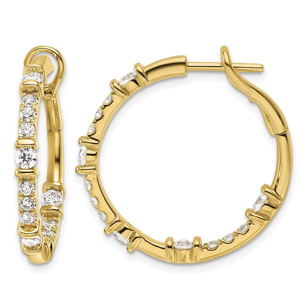 14k 1 1/2 ct Lab Grown Diamond VS/SI+ G+ In and Out Hoop Earrings