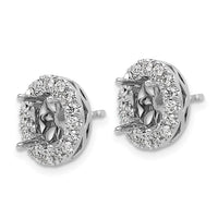 14kw 1/2ct Lab Grown Diamond VS/SI+ G+ Oval Semi Halo Post Earrings