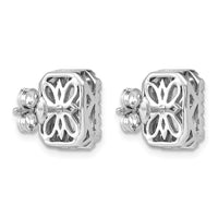 14kw 1/2ct Radiant Lab Grown VS/SI+ G+ Dia Halo Semi-mount Earrings