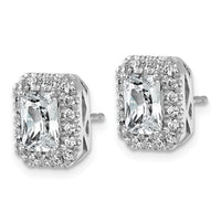 14kw 2 1/2ct Lab Grown VS+ F+ Diamond Radiant Shape Halo Complete Earring