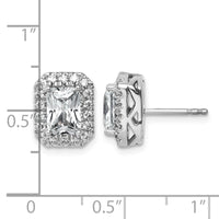 14kw 1/2ct Radiant Lab Grown VS/SI+ G+ Dia Halo Semi-mount Earrings