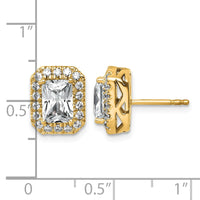 14k 2 1/2ct Lab Grown VS+ F+ Diamond Radiant Shape Halo Complete Earrings