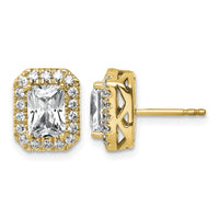 14k 2 1/2ct Lab Grown VS+ F+ Diamond Radiant Shape Halo Complete Earrings