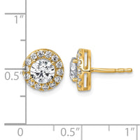 14k 1 7/8ct Lab Grown Diamond VS+ F+ Round Complete Halo Post Earrings