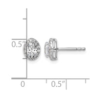 14kw 5/8ct Lab Grown Diamond VS+ F+ Complete Oval Halo Earrings