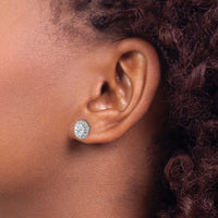 14kw 1 1/4ct Lab Grown Diamond VS+ F+ Complete Oval Halo Earrings