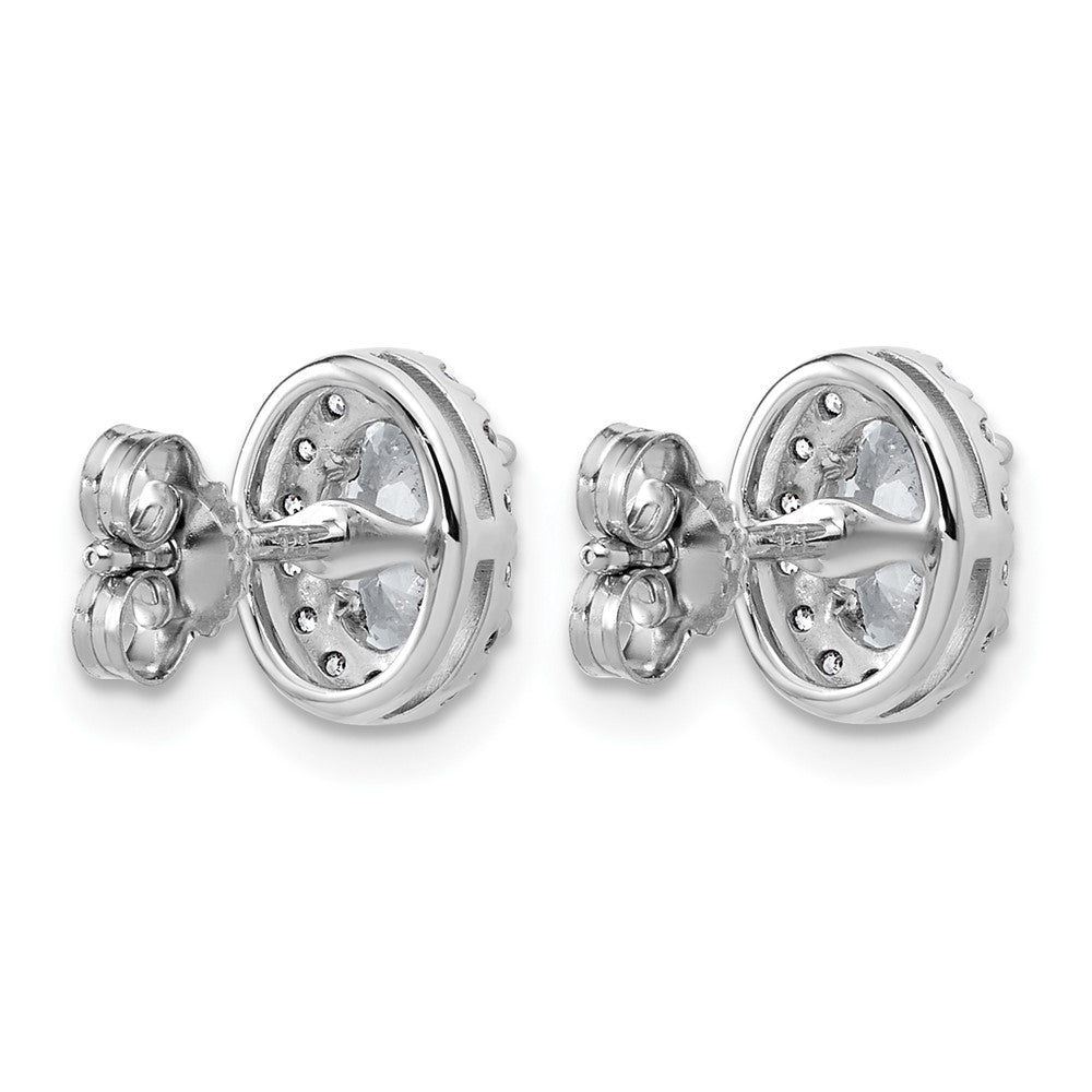 14k 1 1/4ct Lab Grown Diamond VS+ F+ Complete Oval Halo Earrings