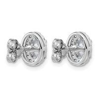 14k 1 1/4ct Lab Grown Diamond VS+ F+ Complete Oval Halo Earrings