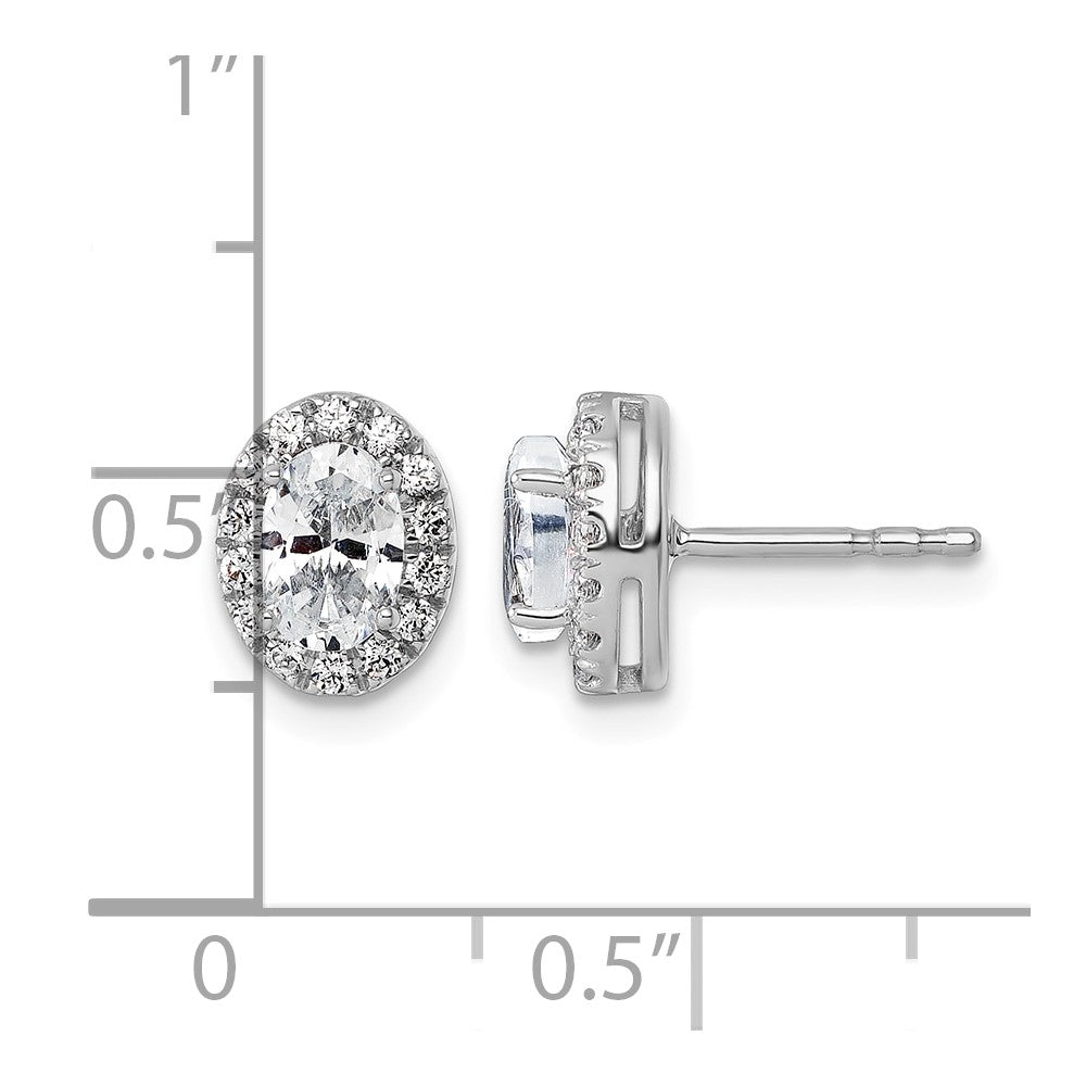 14k 1 1/4ct Lab Grown Diamond VS+ F+ Complete Oval Halo Earrings
