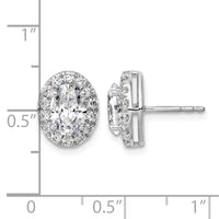 14kw 1/2ct Lab Grown Dia VS/SI+ G+ Semi Mount Oval Halo Earrings