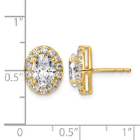 14k 2 1/2ct Lab Grown Diamond VS+ F+ Complete Oval Halo Earrings