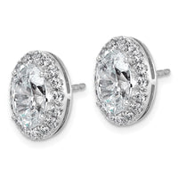 14kw 4 3/4ct Lab Grown Diamond VS+ F+ Complete Oval Halo Earrings