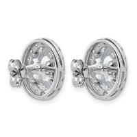 14kw 4 3/4ct Lab Grown Diamond VS+ F+ Complete Oval Halo Earrings