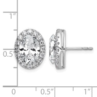 14kw 4 3/4ct Lab Grown Diamond VS+ F+ Complete Oval Halo Earrings