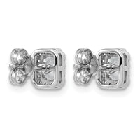14kw 5/8ct Lab Grown Diamond VS/SI+ G+ Comp Emerald Halo Post Earrings
