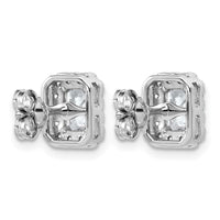 14kw 1 1/3ct Lab Grown Diamond VS+ F+ Comp Radiant Halo Post Earrings