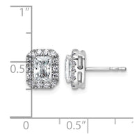 14kw 1 1/3ct Lab Grown Diamond VS+ F+ Comp Radiant Halo Post Earrings