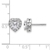 14kw 1 1/4ct Lab Grown Diamond VS/SI+ G+ Comp Halo Heart Post Earrings