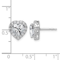 14kw 2 3/8ct Lab Grown Diamond VS+ F+ Complete Heart Halo Post Earrings