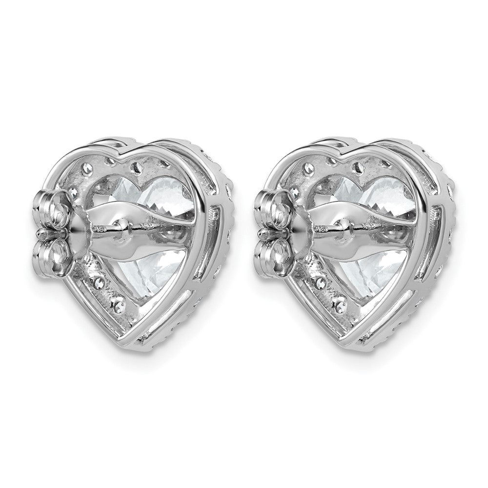 14kw 7 3/8ct Lab Grown Diamond VS+ F+ Complete Heart Halo Post Earrings